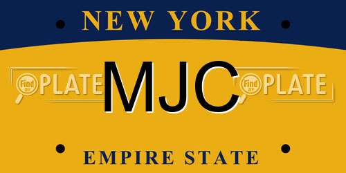 MJC New York License Plate
