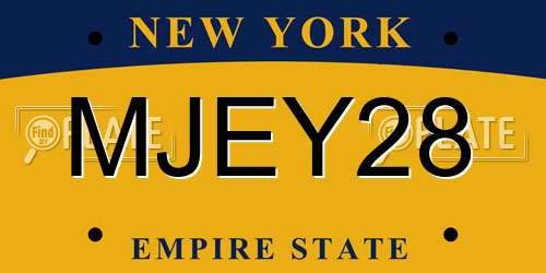 MJEY28 New York License Plate