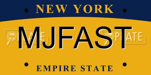 MJFAST New York License Plate