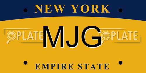 MJG New York License Plate