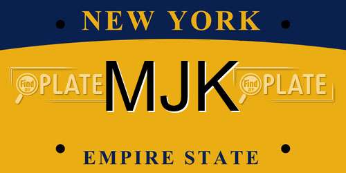 MJK New York License Plate