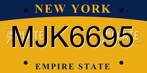 MJK6695 New York License Plate