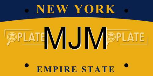 MJM New York License Plate