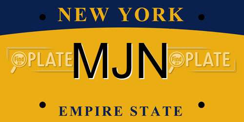 MJN New York License Plate