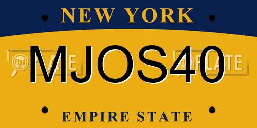 MJOS40 New York License Plate