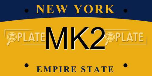 MK2 New York License Plate