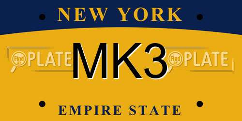 MK3 New York License Plate