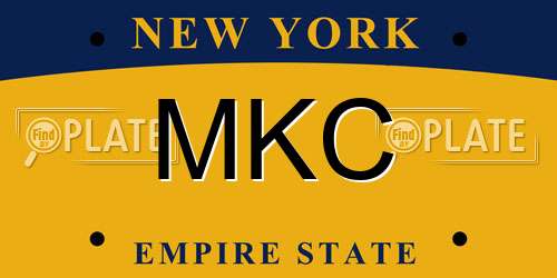 MKC New York License Plate