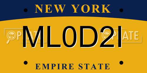 ML0D2I New York License Plate