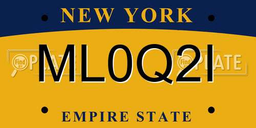 ML0Q2I New York License Plate
