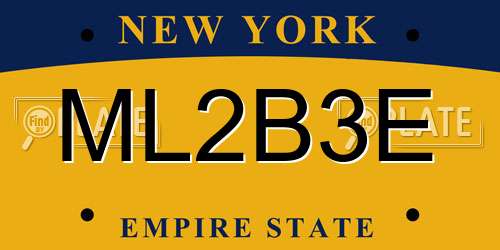 ML2B3E New York License Plate