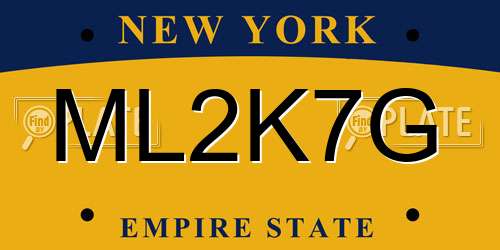 ML2K7G New York License Plate