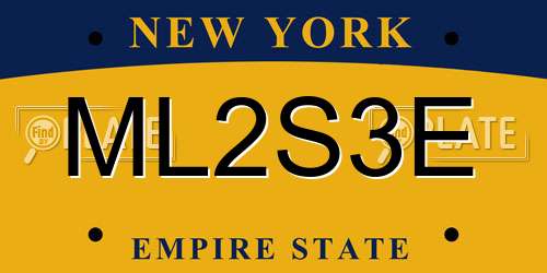 ML2S3E New York License Plate
