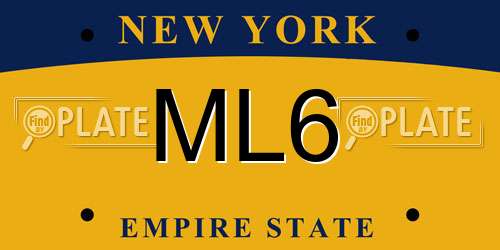 ML6 New York License Plate