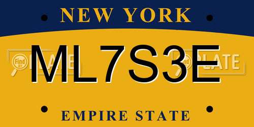 ML7S3E New York License Plate