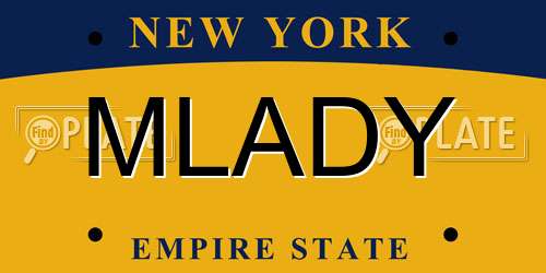 MLADY New York License Plate