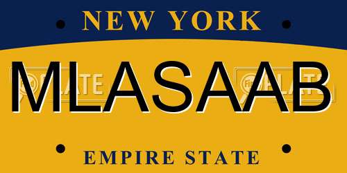 MLASAAB New York License Plate