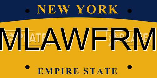 MLAWFRM New York License Plate
