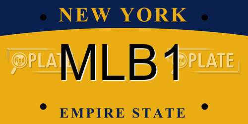 MLB1 New York License Plate