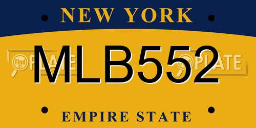 MLB552 New York License Plate