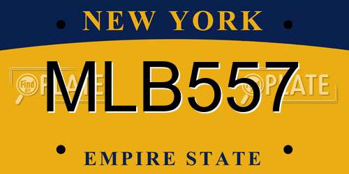 MLB557 New York License Plate