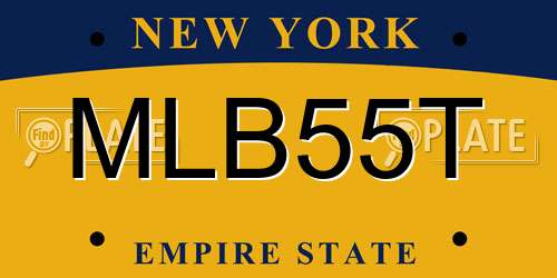 MLB55T New York License Plate