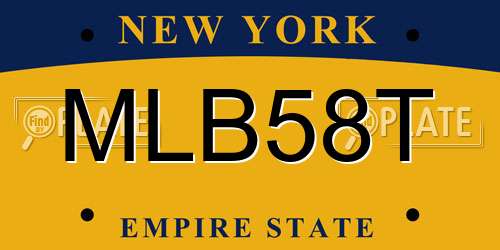 MLB58T New York License Plate