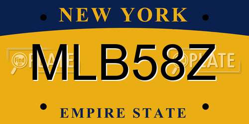 MLB58Z New York License Plate