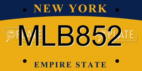 MLB852 New York License Plate