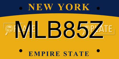 MLB85Z New York License Plate