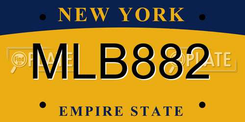 MLB882 New York License Plate