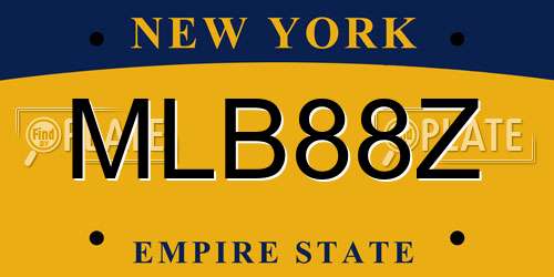 MLB88Z New York License Plate