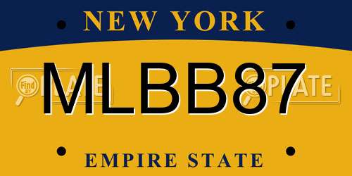 MLBB87 New York License Plate