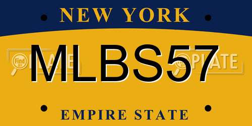 MLBS57 New York License Plate