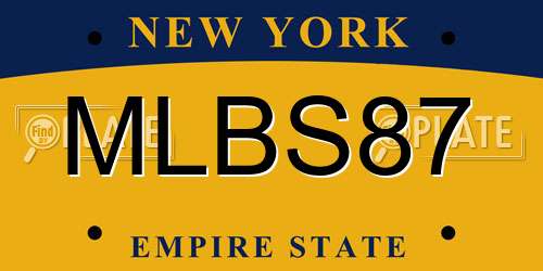 MLBS87 New York License Plate