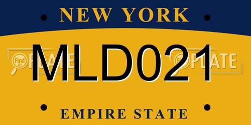 MLD021 New York License Plate