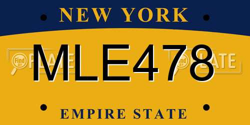 MLE478 New York License Plate