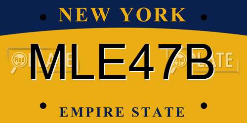 MLE47B New York License Plate