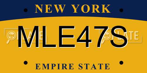 MLE47S New York License Plate
