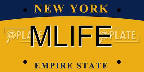 MLIFE New York License Plate