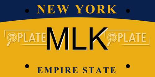 MLK New York License Plate