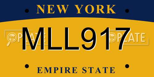 MLL917 New York License Plate