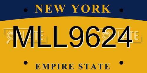 MLL9624 New York License Plate