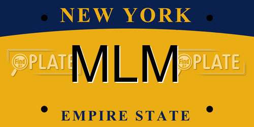 MLM New York License Plate
