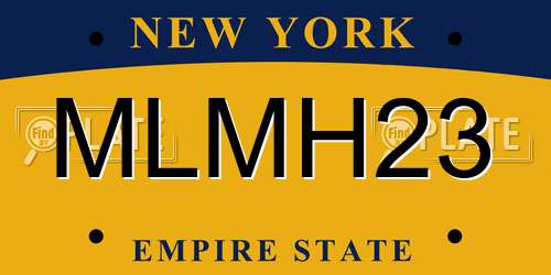 MLMH23 New York License Plate