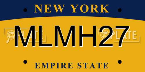 MLMH27 New York License Plate