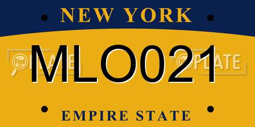 MLO021 New York License Plate