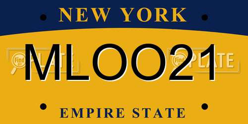 MLOO21 New York License Plate