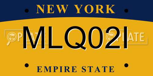 MLQ02I New York License Plate