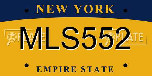 MLS552 New York License Plate